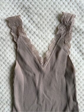 Lace-Trim Ribbed bodysuit